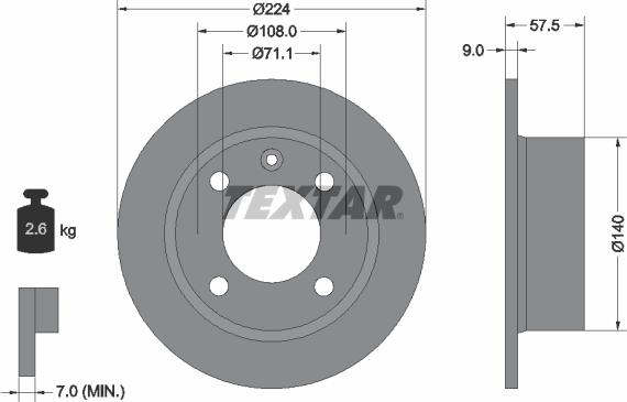 Textar 92059700 - Bremžu diski ps1.lv