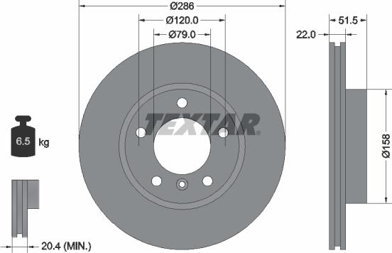 Textar 92055605 - Bremžu diski ps1.lv