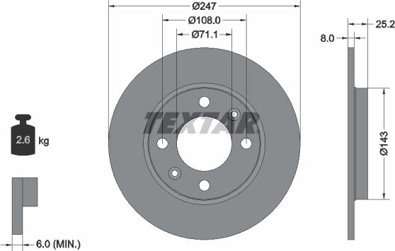 Textar 92055000 - Bremžu diski ps1.lv