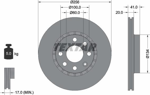 Textar 92056500 - Bremžu diski ps1.lv