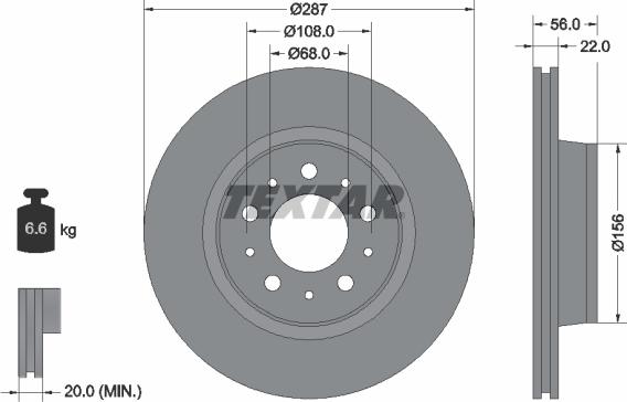 Textar 92051300 - Bremžu diski ps1.lv