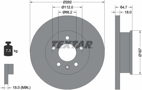 Textar 92058500 - Bremžu diski ps1.lv