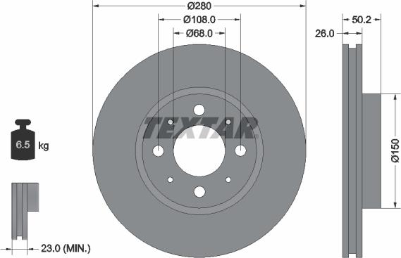 Textar 92058600 - Bremžu diski ps1.lv