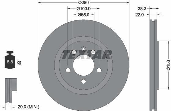 Textar 92057100 - Bremžu diski ps1.lv