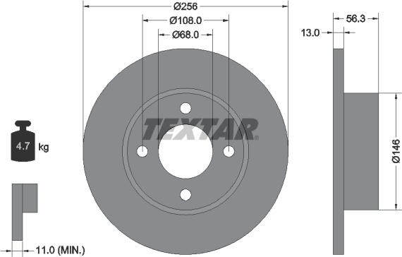 Textar 92057800 - Bremžu diski ps1.lv