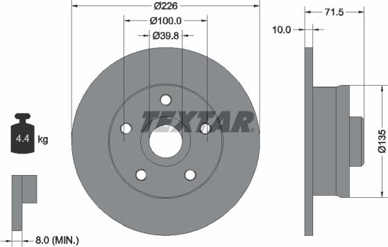 Textar 92057205 - Bremžu diski ps1.lv