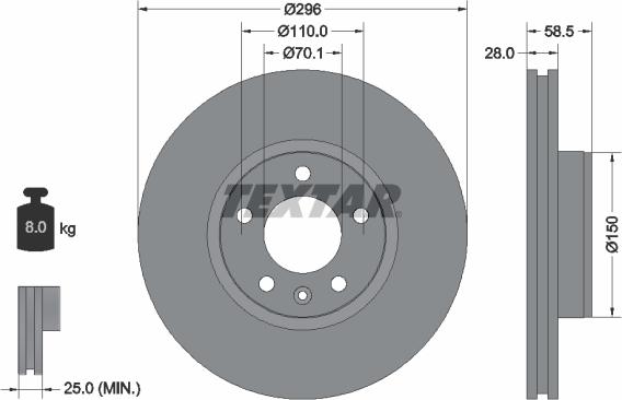 Textar 92057700 - Bremžu diski ps1.lv