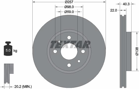 Textar 92069600 - Bremžu diski ps1.lv