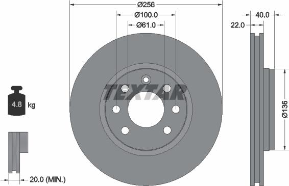 Textar 92069300 - Bremžu diski ps1.lv