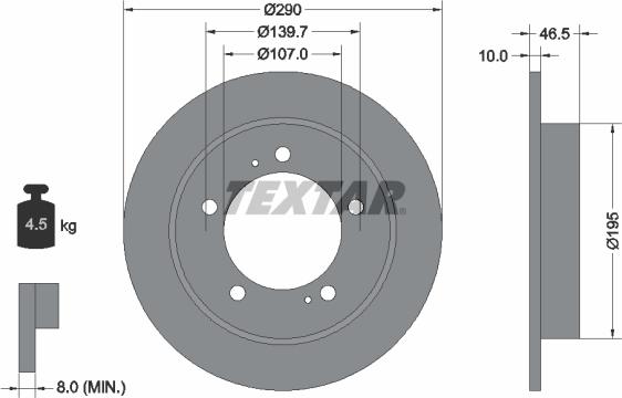 Textar 92066000 - Bremžu diski ps1.lv