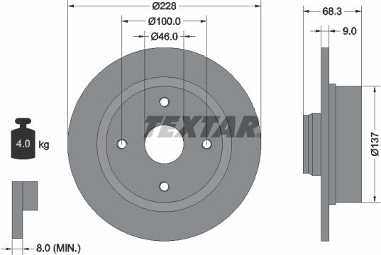 Textar 92066100 - Bremžu diski ps1.lv