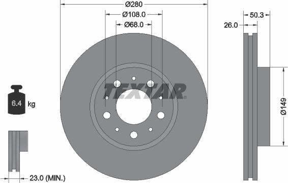 Textar 92066703 - Bremžu diski ps1.lv