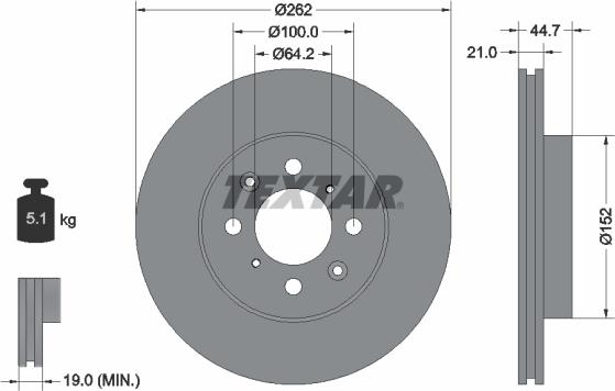 Textar 92060903 - Bremžu diski ps1.lv