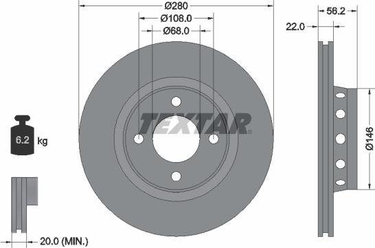 Textar 92060600 - Bremžu diski ps1.lv