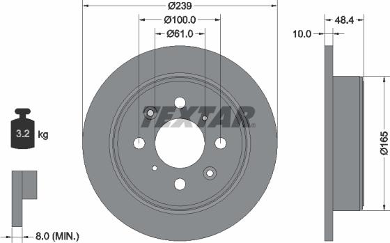 Textar 92060800 - Bremžu diski ps1.lv