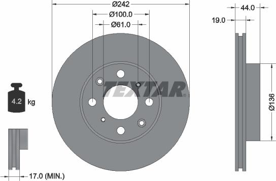 Textar 92060700 - Bremžu diski ps1.lv