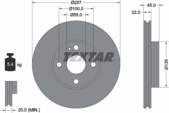 Textar 92061600 - Bremžu diski ps1.lv