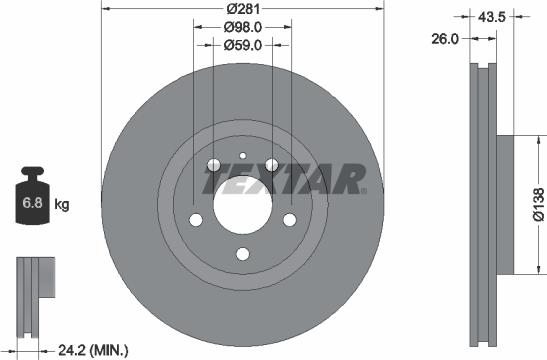 Textar 92061000 - Bremžu diski ps1.lv