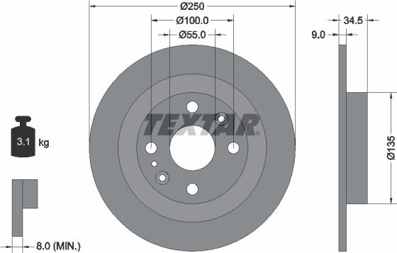 Textar 92061700 - Bremžu diski ps1.lv