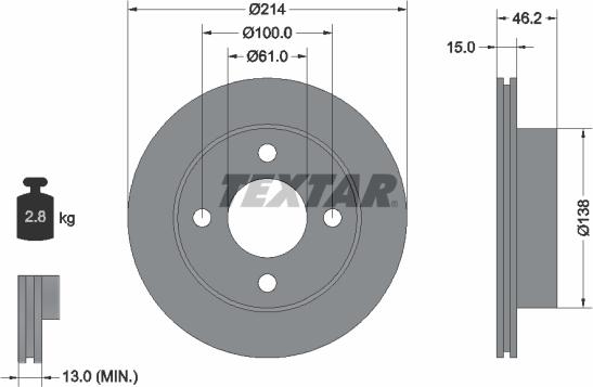 Textar 92068000 - Bremžu diski ps1.lv