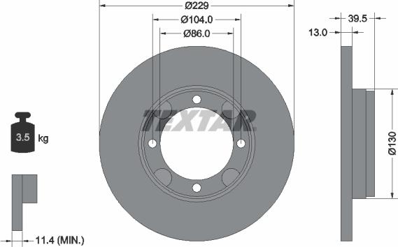 Textar 92062500 - Bremžu diski ps1.lv