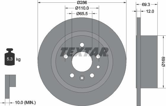 Textar 92067000 - Bremžu diski ps1.lv