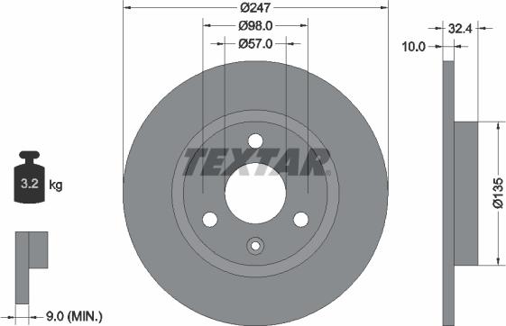 Textar 92067300 - Bremžu diski ps1.lv