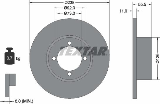 Textar 92005400 - Bremžu diski ps1.lv