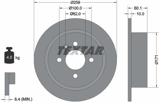 Textar 92019200 - Bremžu diski ps1.lv