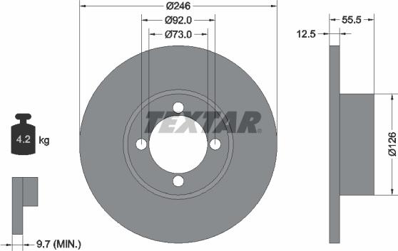 Textar 92010700 - Bremžu diski ps1.lv