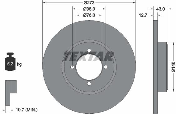 Textar 92011400 - Bremžu diski ps1.lv