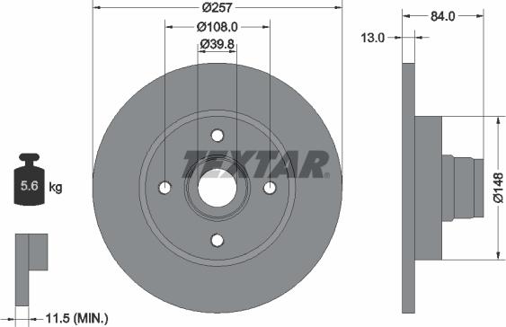 Textar 92012500 - Bremžu diski ps1.lv