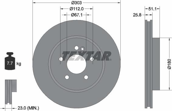 Textar 92089903 - Bremžu diski ps1.lv