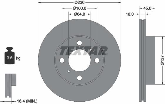 Textar 92089400 - Bremžu diski ps1.lv