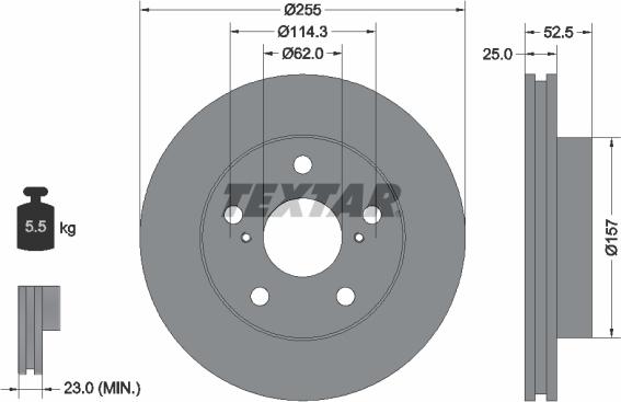 Textar 92080803 - Bremžu diski ps1.lv