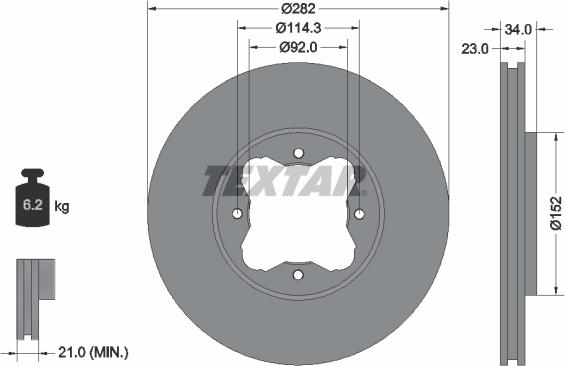 Textar 92081600 - Bremžu diski ps1.lv