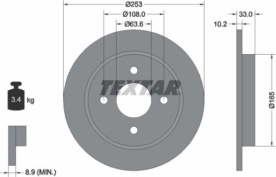 Textar 92088400 - Bremžu diski ps1.lv