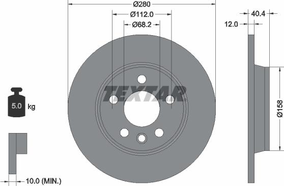 Textar 92083905 - Bremžu diski ps1.lv