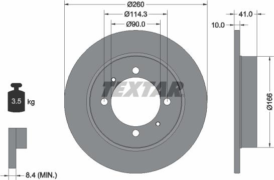 Textar 92083000 - Bremžu diski ps1.lv