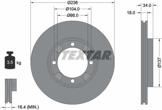 Textar 92082100 - Bremžu diski ps1.lv