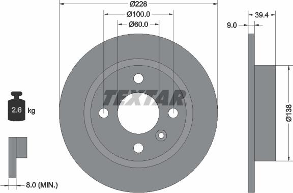 Textar 92082800 - Bremžu diski ps1.lv