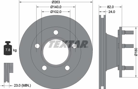 Textar 92087300 - Bremžu diski ps1.lv