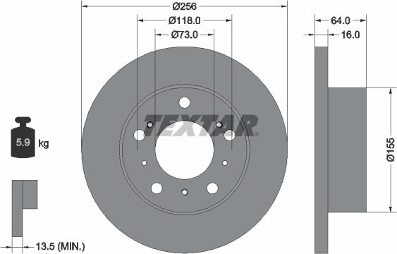 Textar 92034400 - Bremžu diski ps1.lv