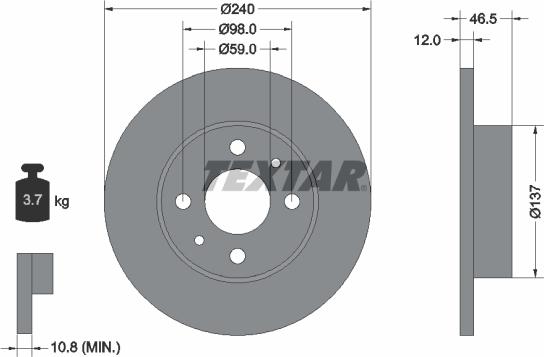 Textar 92034500 - Bremžu diski ps1.lv