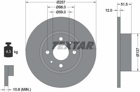 Textar 92034000 - Bremžu diski ps1.lv