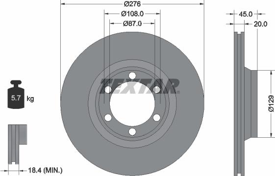 Textar 92035000 - Bremžu diski ps1.lv