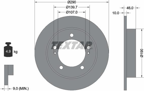 Textar 92036600 - Bremžu diski ps1.lv