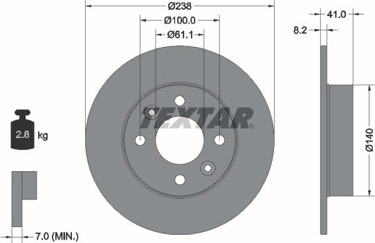 Textar 92036000 - Bremžu diski ps1.lv