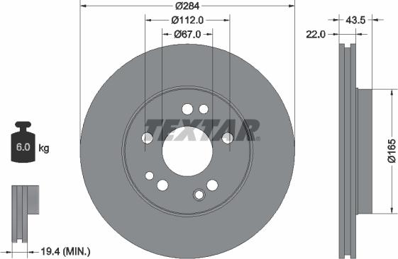 Textar 92031903 - Bremžu diski ps1.lv