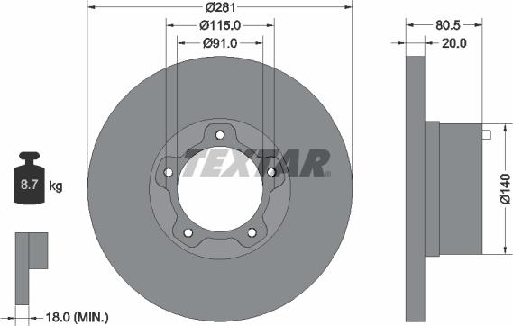 Textar 92031500 - Bremžu diski ps1.lv